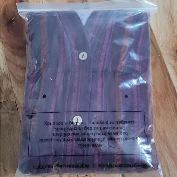 NWT Agnes & Dora Blouson Essential Cardigan Plum Mustard - Picture 3 of 3